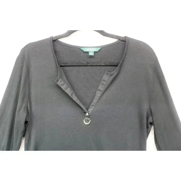 Lauren Ralph Lauren Long Sleeve Stretch Top-Size Large - Picture 2 of 6